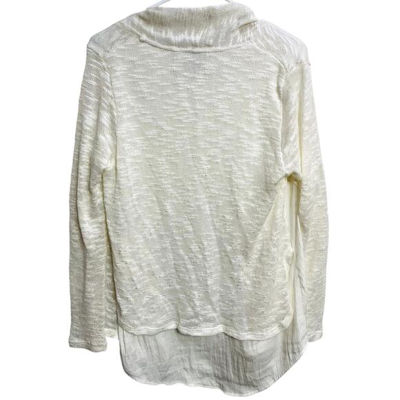 Anthropologie Dolan Contrast Anorak Tie Front Cardigan Cream Boho Beachy Coastal - Picture 4 of 4